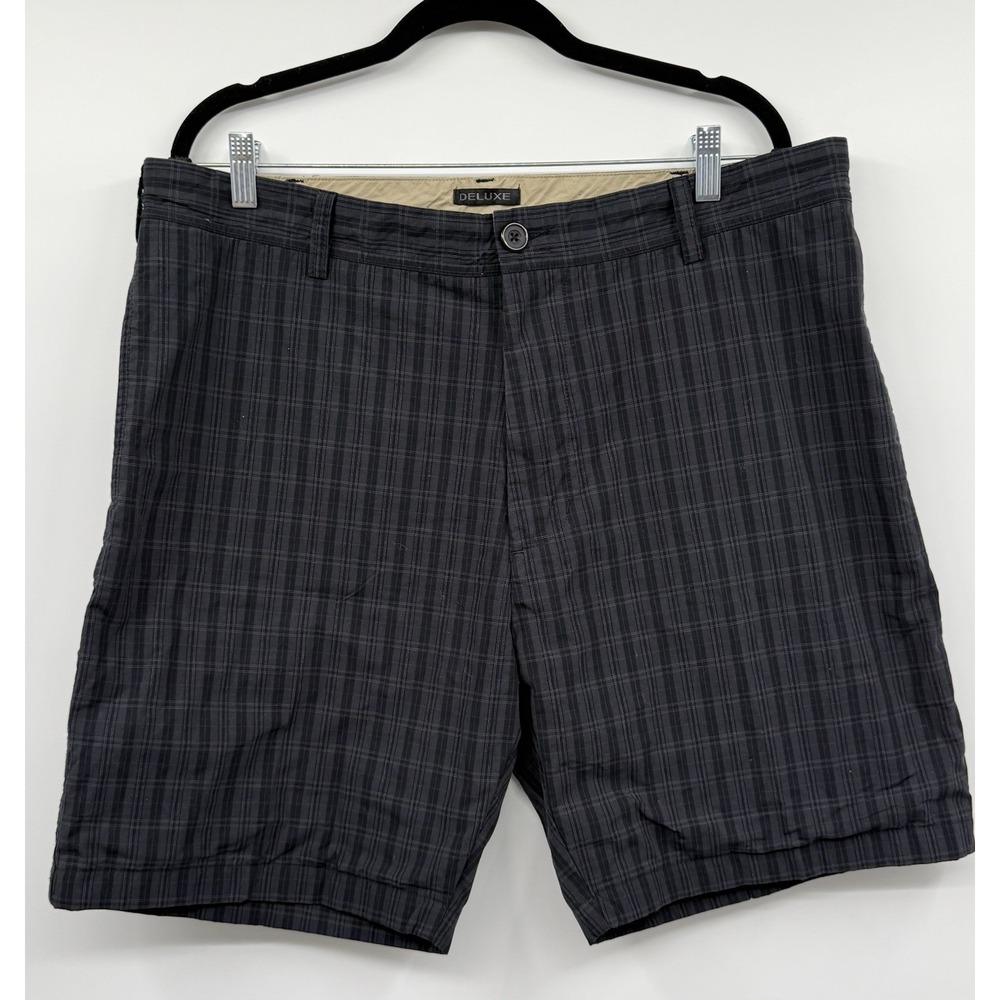 Vintage Stüssy Deluxe Checkered Plaid Chino Shorts Men's SZ 38 Cotton 90s EUC